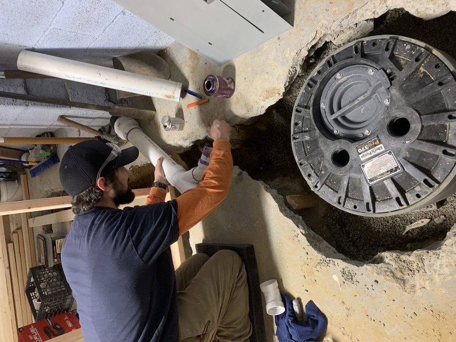 Drain and pipe installation in progress - Meta Mechanical